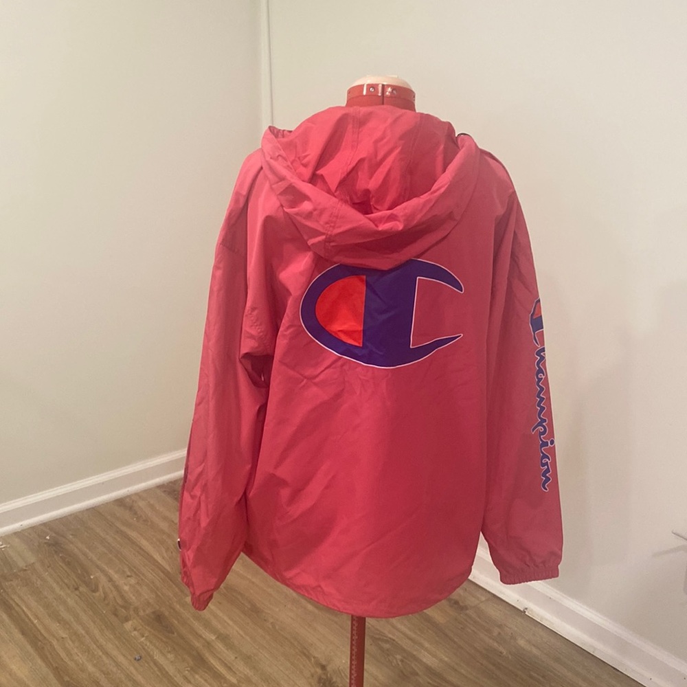 Worn Once Champs pink pull over windbreaker